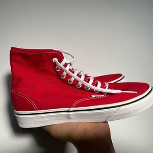 Vans authentic skate high hi red sz womens 8